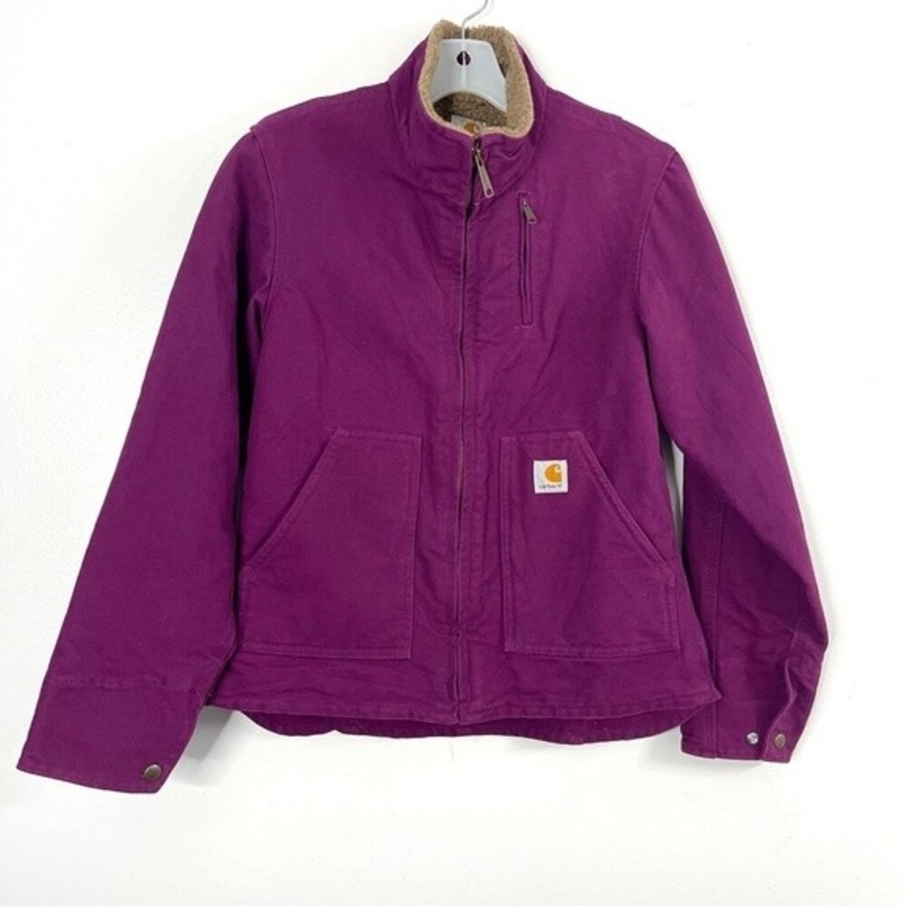 Carhartt Jacket Canyon Sandstone Sherpa Lined Purple Y2K WJ022 Women's X-Small